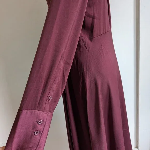 Banana Republic XS Maroon Charmeuse Dress - Picture 5 of 8